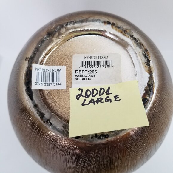 🆕Import Collection Tall Etched Ceramic Vase Stainless Steel/Silver Finish/Color - Picture 5 of 9